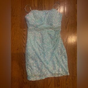 Silver sparkly juniors dress